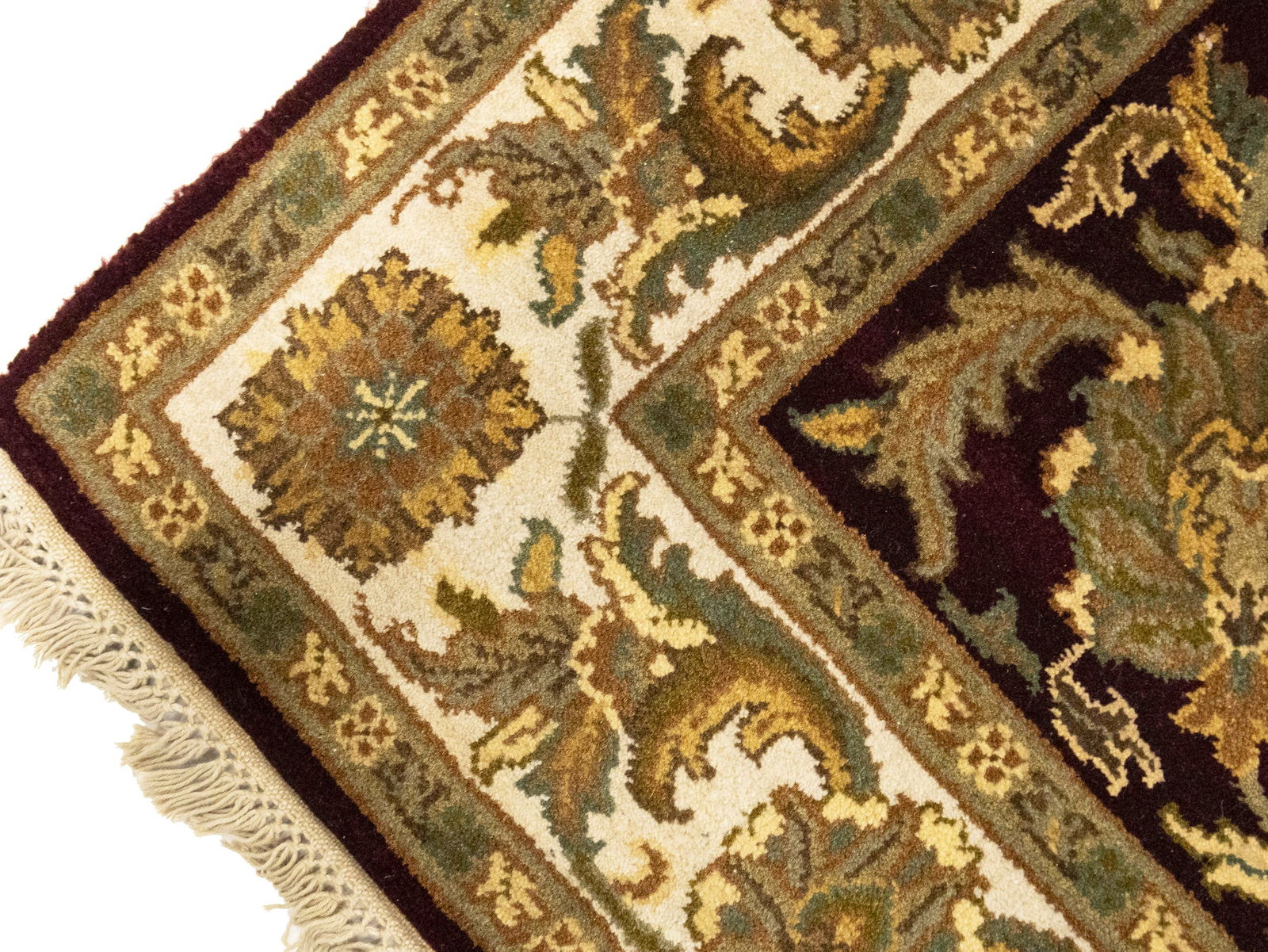 Burgundy Floral Classic 4X6 Agra Jaipur Oriental Rug - 9