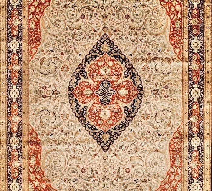 Hand-Knotted IndoPersian Ivory Wool Grand Oriental Rug Carpet 11'11" x 17'5" - 4