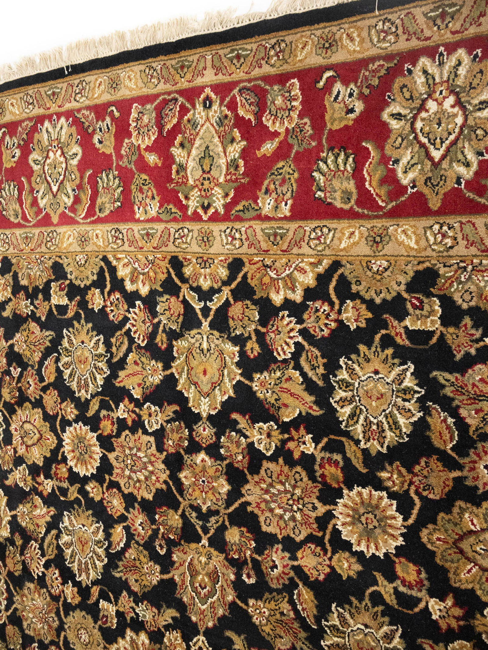 Black Floral Classic 8X10 Agra Jaipur Oriental Rug - 11