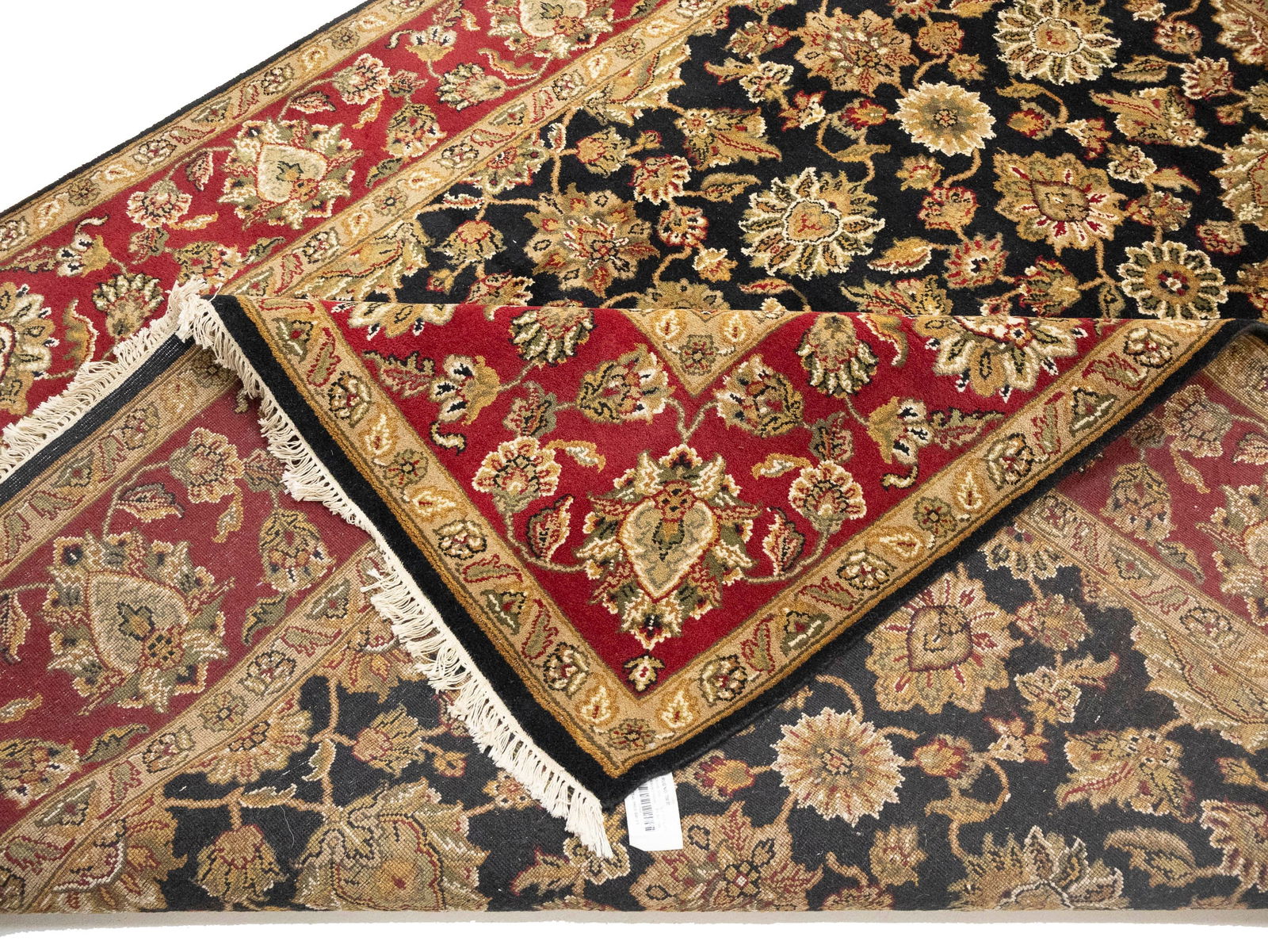 Black Floral Classic 8X10 Agra Jaipur Oriental Rug - 13