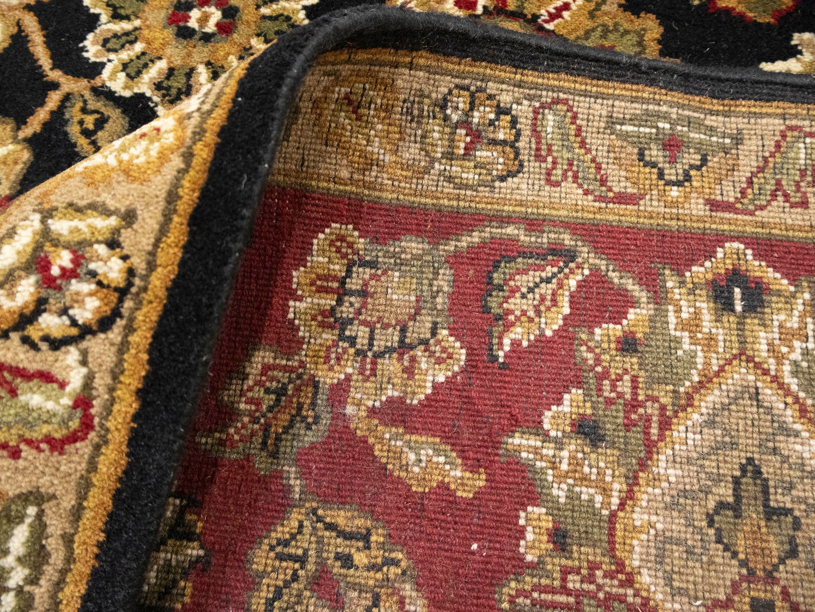 Black Floral Classic 8X10 Agra Jaipur Oriental Rug - 14