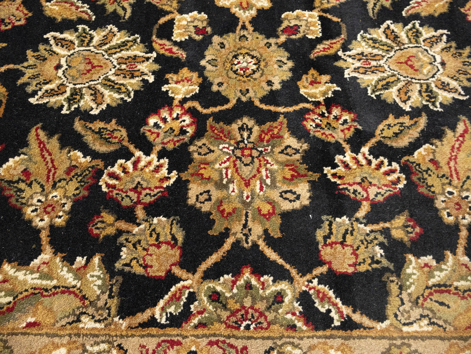 Black Floral Classic 8X10 Agra Jaipur Oriental Rug - 6