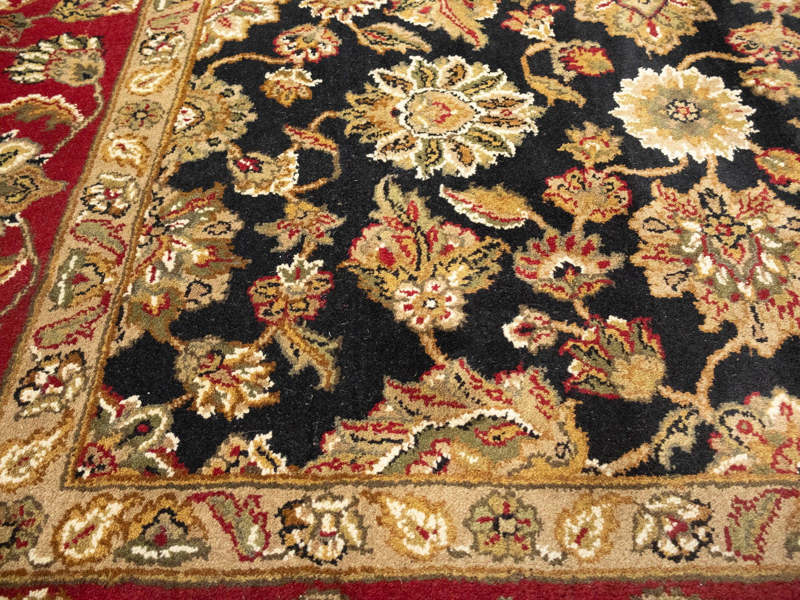 Black Floral Classic 8X10 Agra Jaipur Oriental Rug - 7