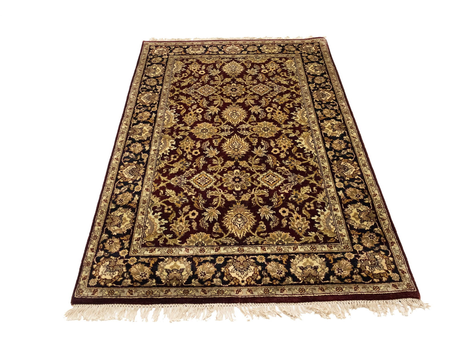 Red Floral Classic 4X6 Agra Jaipur Oriental Rug - 2