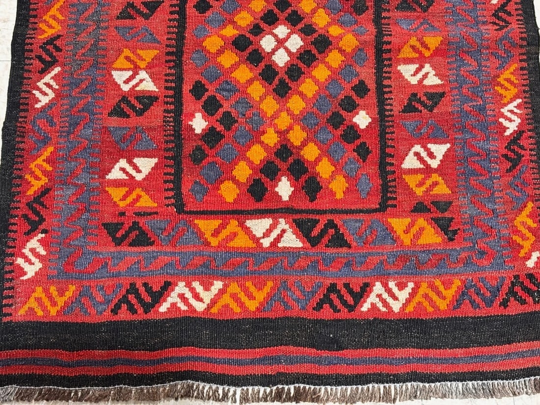 Hand-Knotted Maymana Kilim Tribal Flatweave Wool Oriental Rug 2'9" x 3'8" - 3