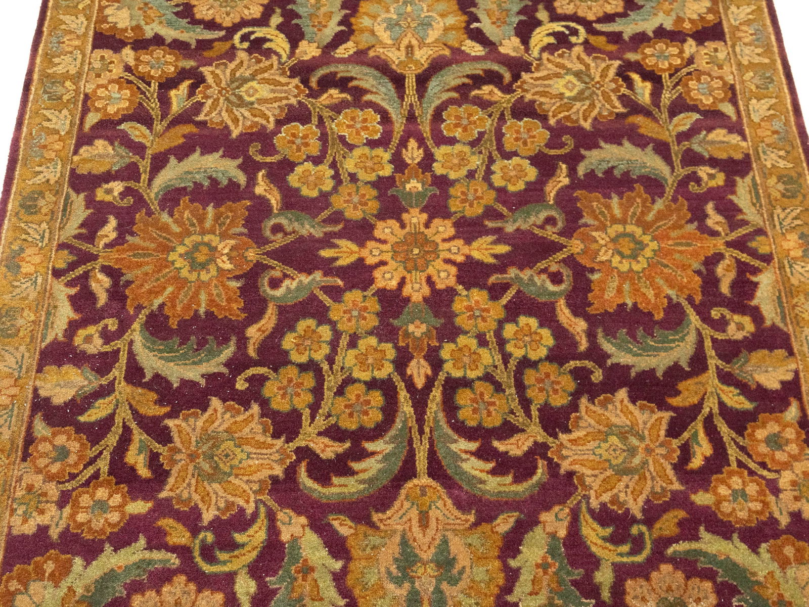 Burgundy Floral Classic 4X6 Agra Jaipur Oriental Rug - 5