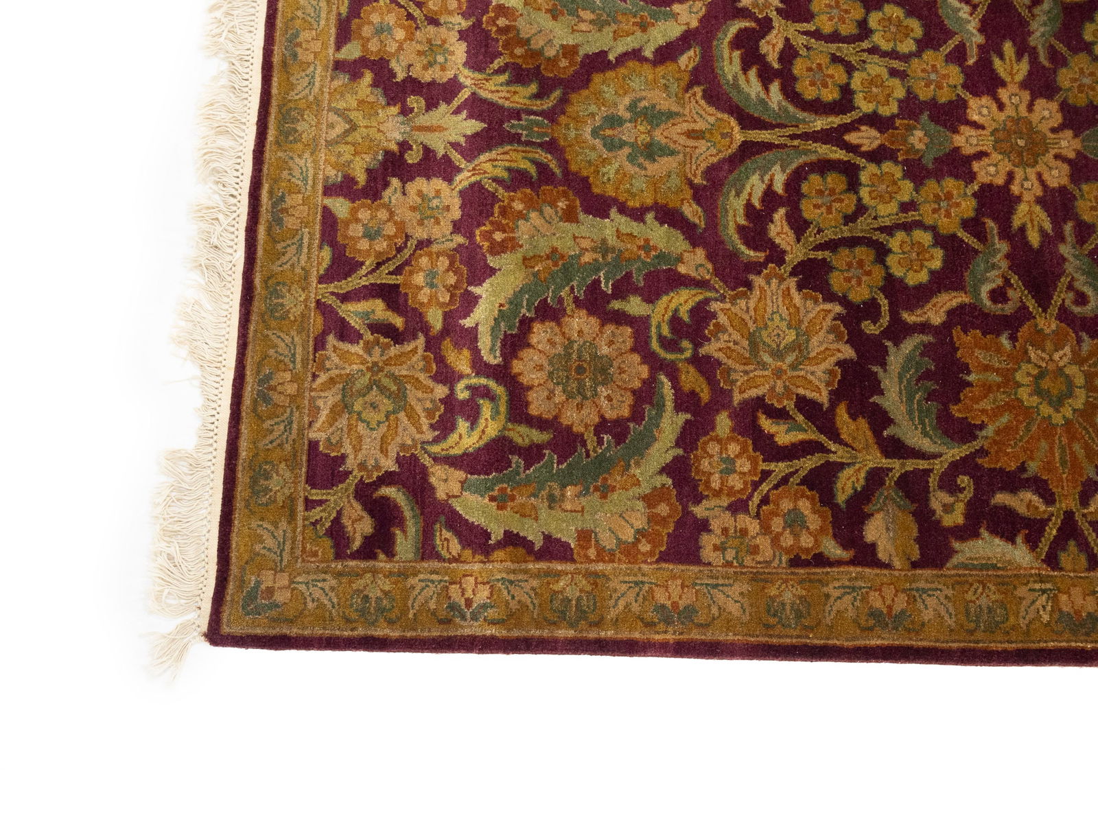 Burgundy Floral Classic 4X6 Agra Jaipur Oriental Rug - 7