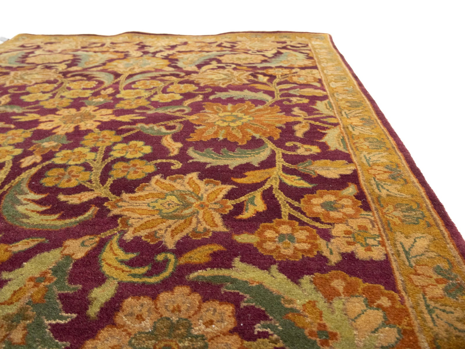 Burgundy Floral Classic 4X6 Agra Jaipur Oriental Rug - 8