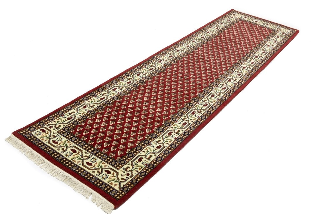 Red Floral 3X10 Indo Botemir Oriental Runner Rug - 5