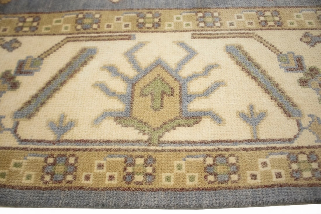 Gray Floral 9X12 Oushak Chobi Oriental Rug - 11