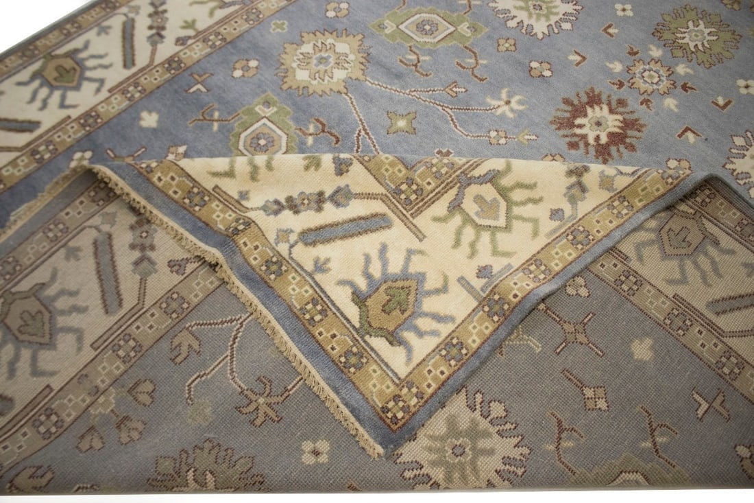 Gray Floral 9X12 Oushak Chobi Oriental Rug - 14