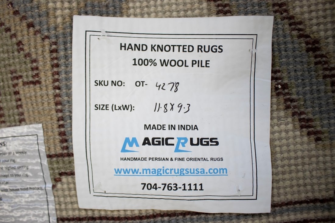 Gray Floral 9X12 Oushak Chobi Oriental Rug - 16