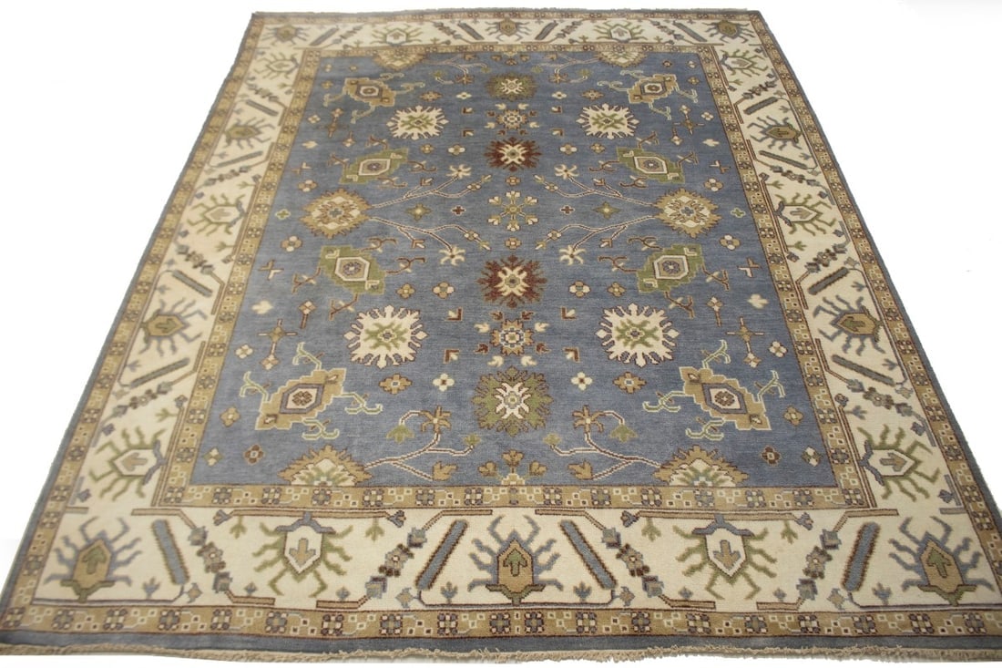 Gray Floral 9X12 Oushak Chobi Oriental Rug - 2