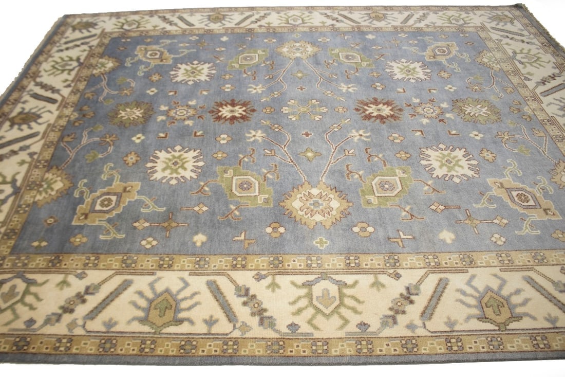 Gray Floral 9X12 Oushak Chobi Oriental Rug - 5