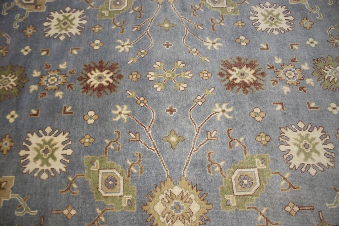 Gray Floral 9X12 Oushak Chobi Oriental Rug - 6