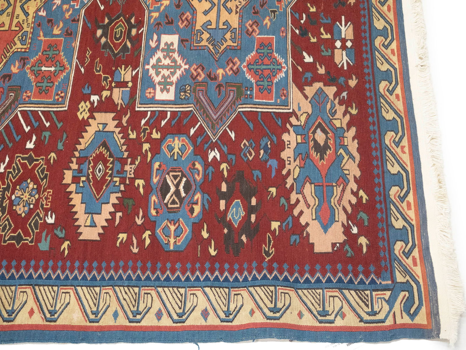 Maroon Red Tribal 8X9 Sumak Herati Afghan Rug - 8