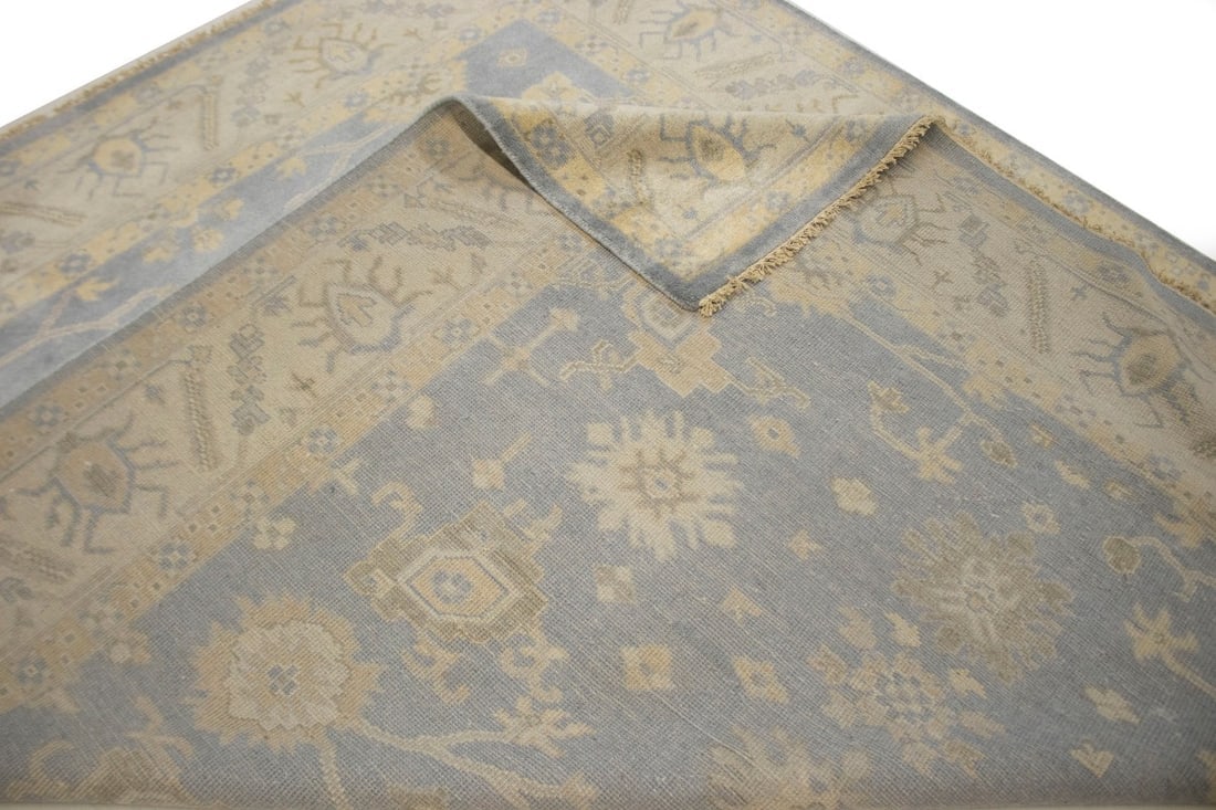 Gray Floral 8X10 Oushak Chobi Oriental Rug - 10