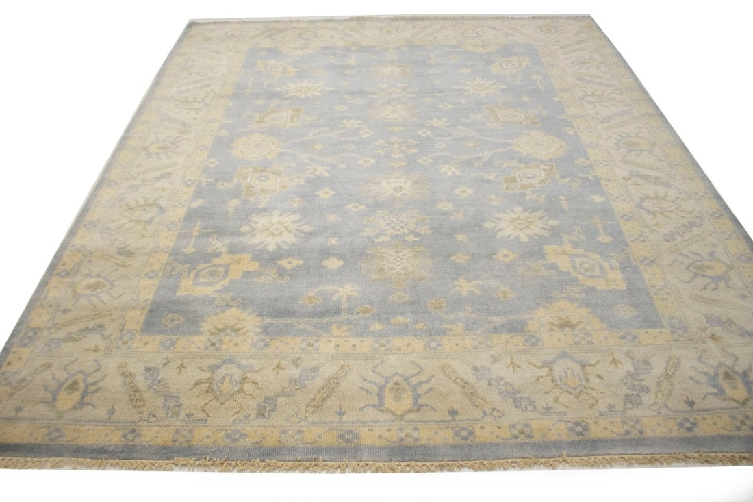 Gray Floral 8X10 Oushak Chobi Oriental Rug - 5