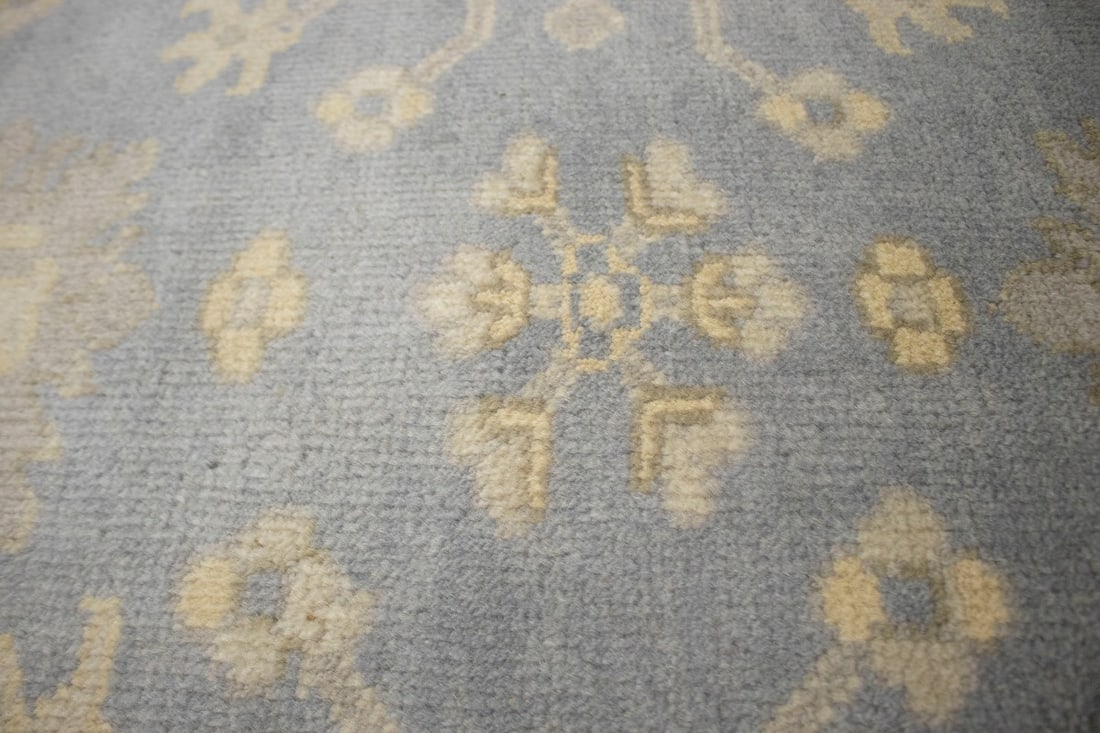 Gray Floral 8X10 Oushak Chobi Oriental Rug - 8