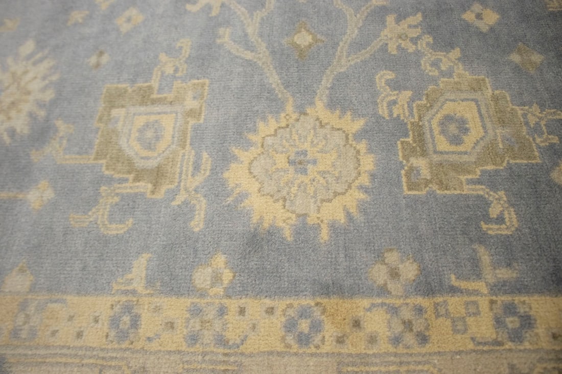 Gray Floral 8X10 Oushak Chobi Oriental Rug - 9