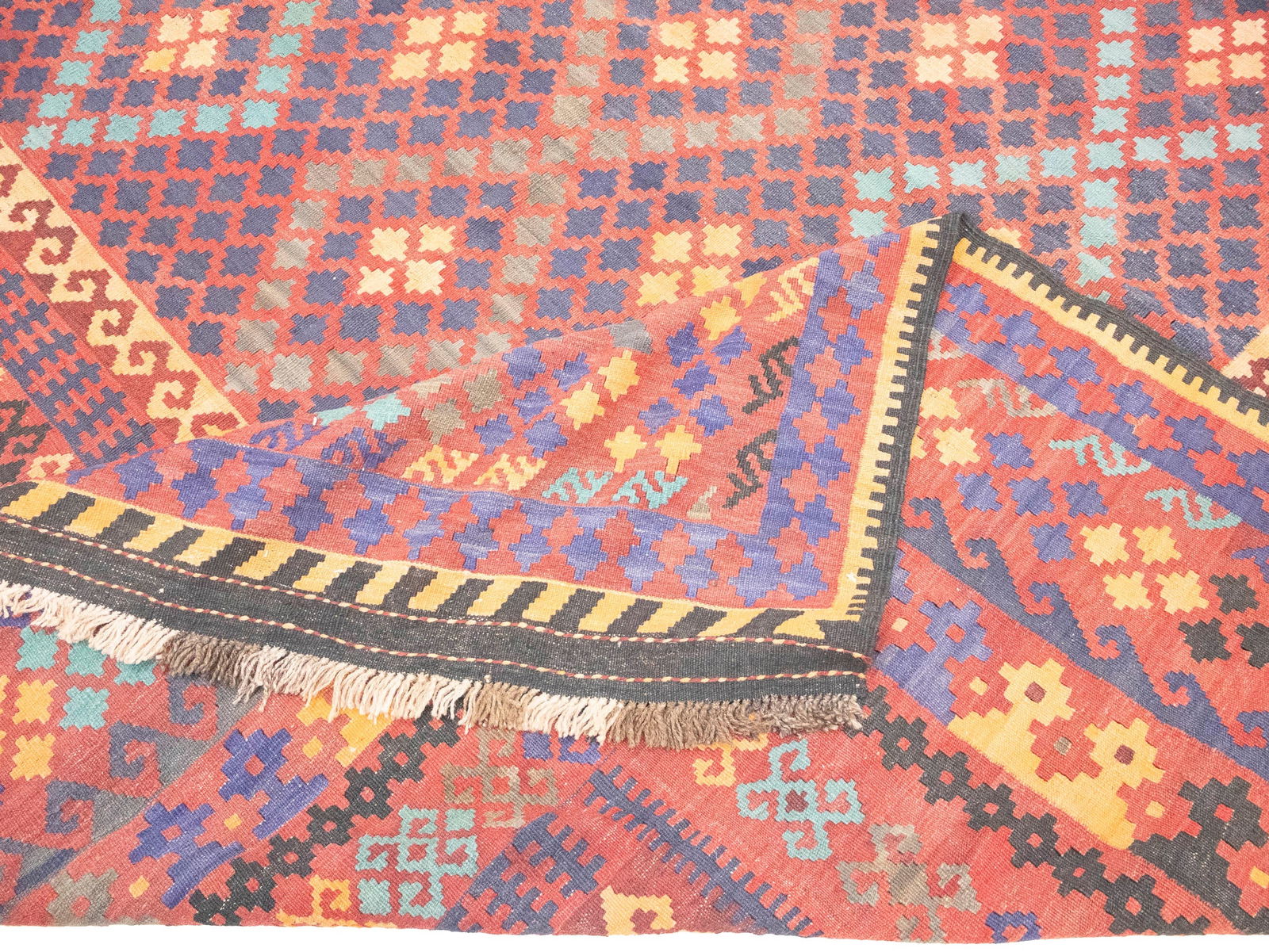 Multicolored Geometric Reversible 10X16 Kilim Oriental Rug - 12