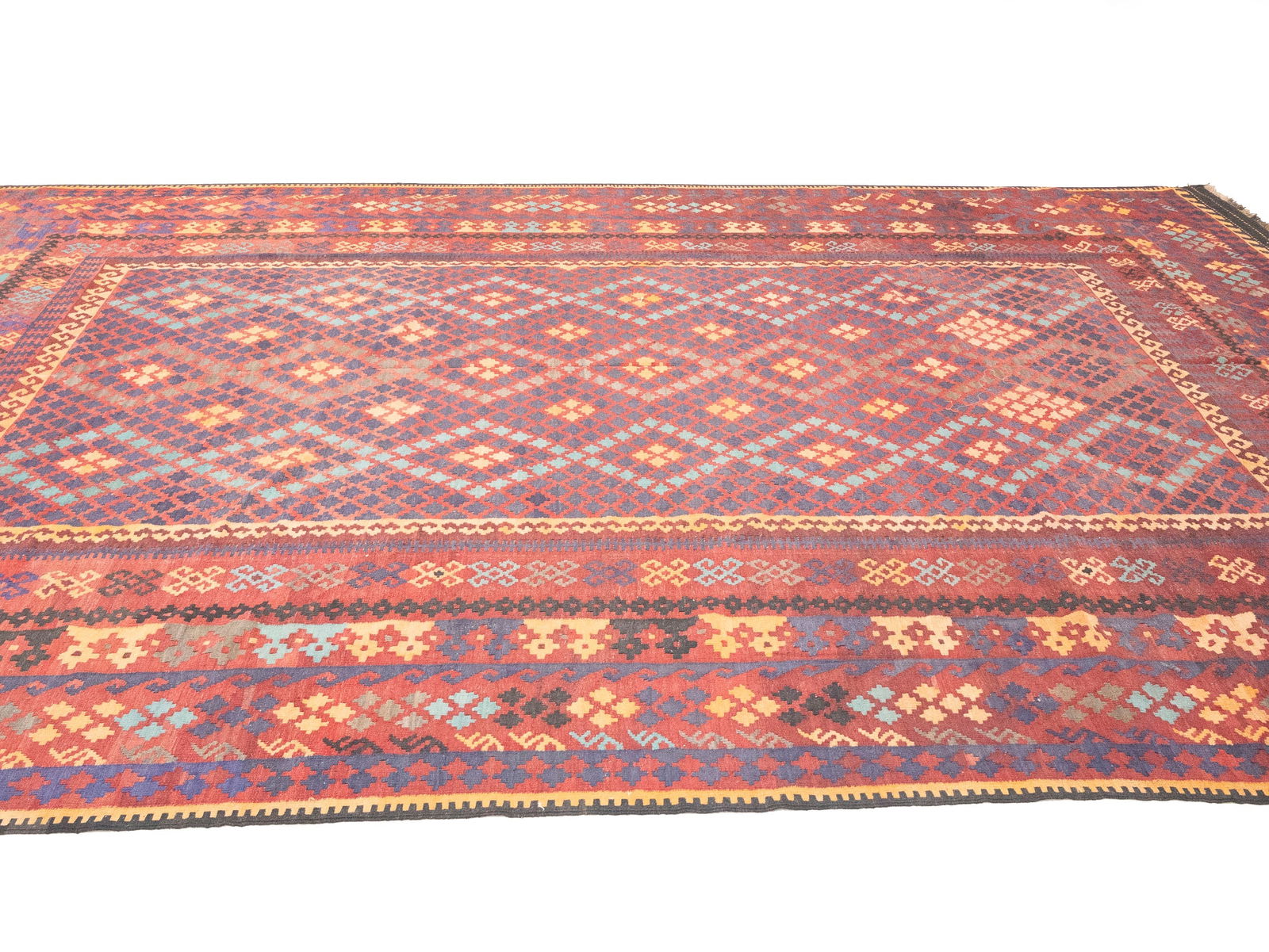 Multicolored Geometric Reversible 10X16 Kilim Oriental Rug - 6