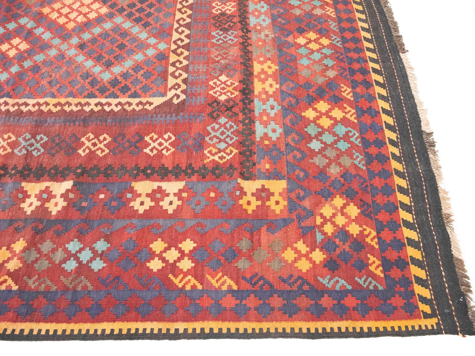 Multicolored Geometric Reversible 10X16 Kilim Oriental Rug - 8