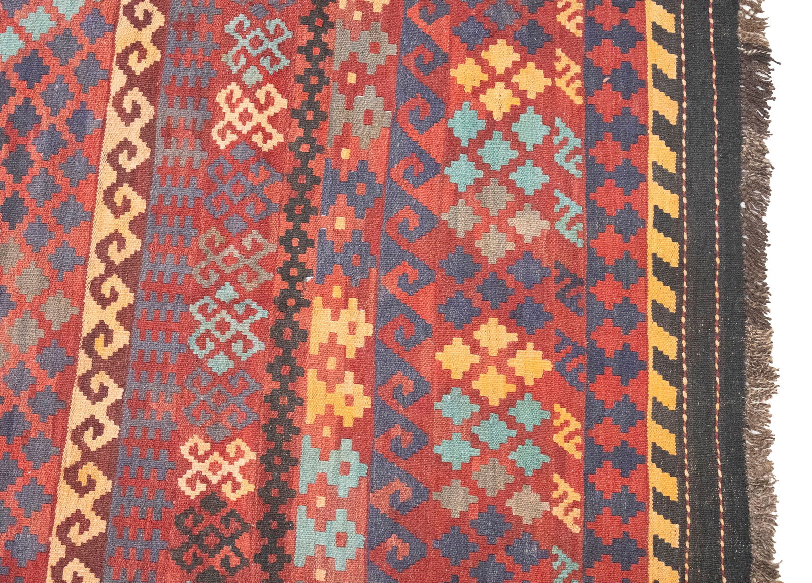 Multicolored Geometric Reversible 10X16 Kilim Oriental Rug - 9