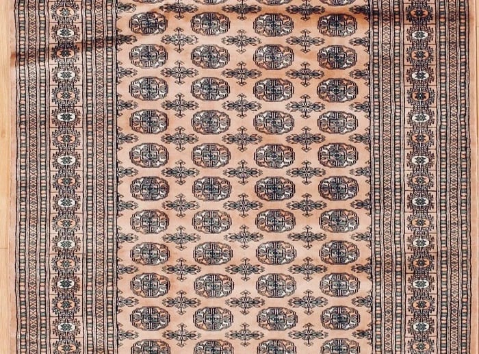 Hand-Knotted Bokhara Wool Beige Geometric Oriental Area Rug 5'2" x 7'10" - 3