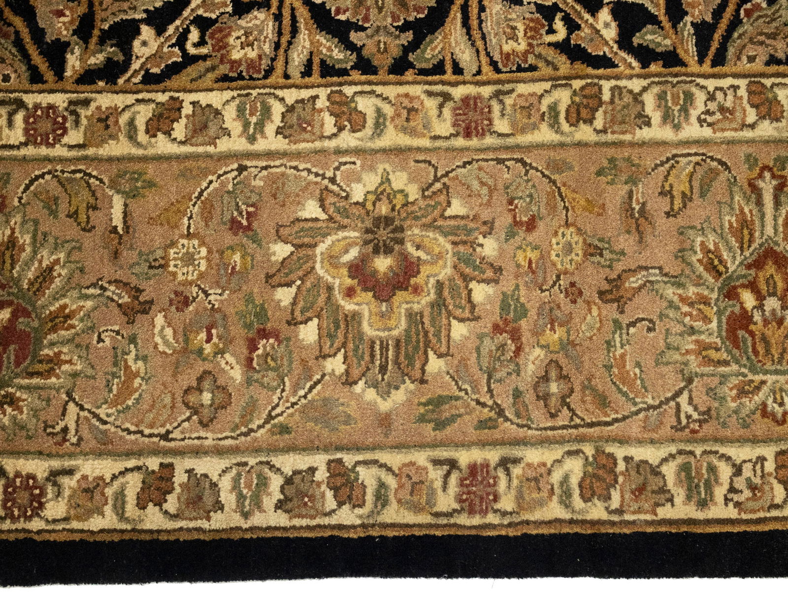 Black Floral Classic 9X12 Agra Jaipur Oriental Rug - 10