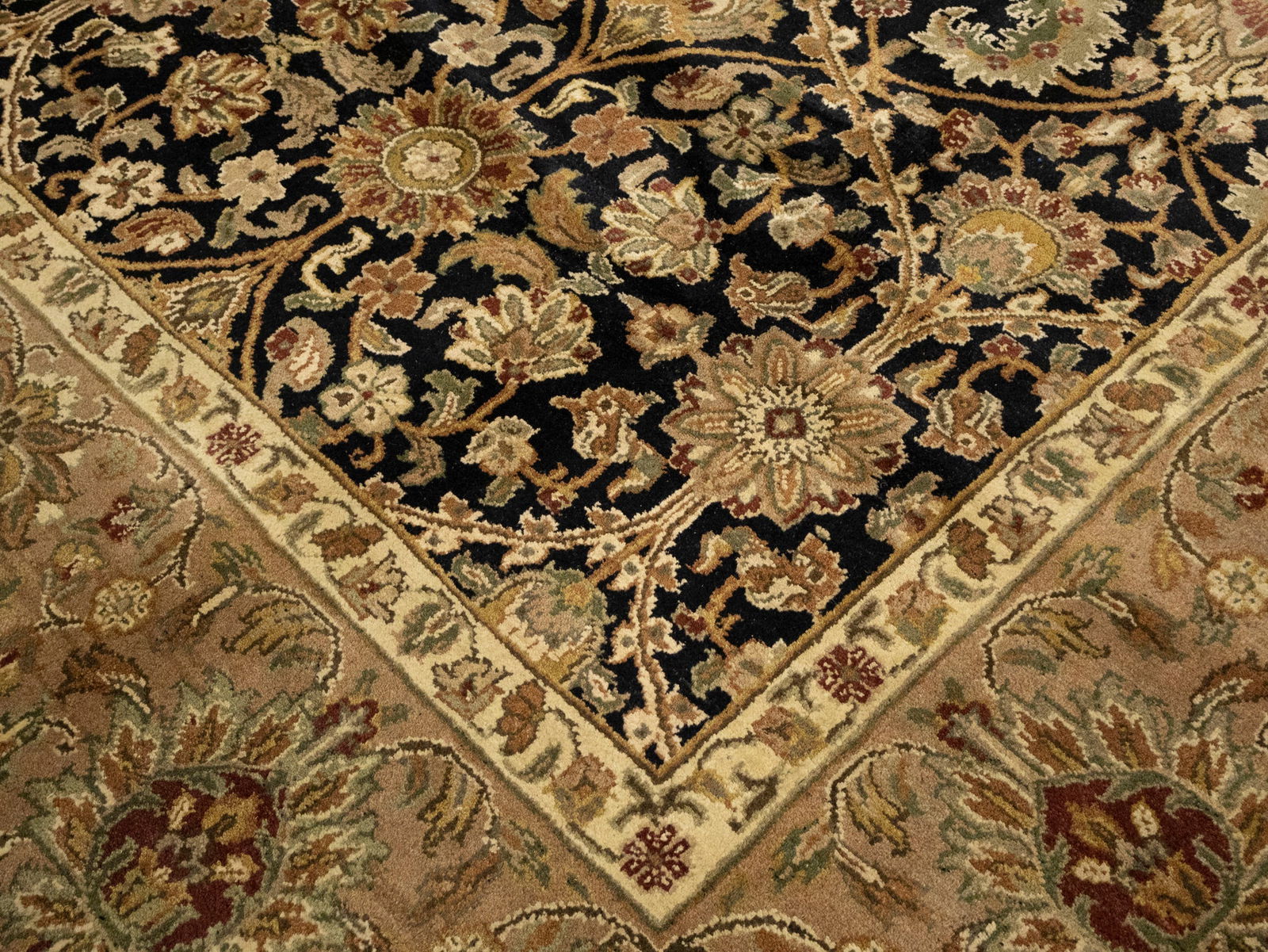 Black Floral Classic 9X12 Agra Jaipur Oriental Rug - 11