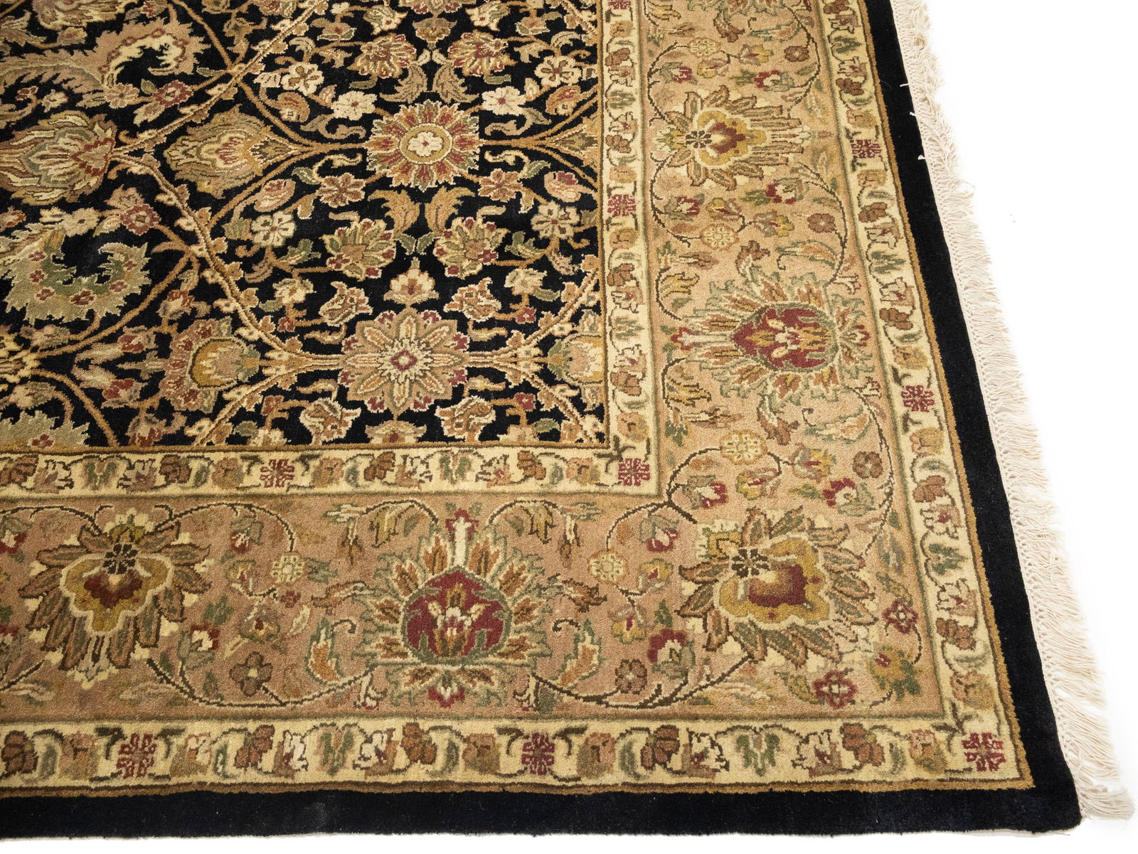 Black Floral Classic 9X12 Agra Jaipur Oriental Rug - 8