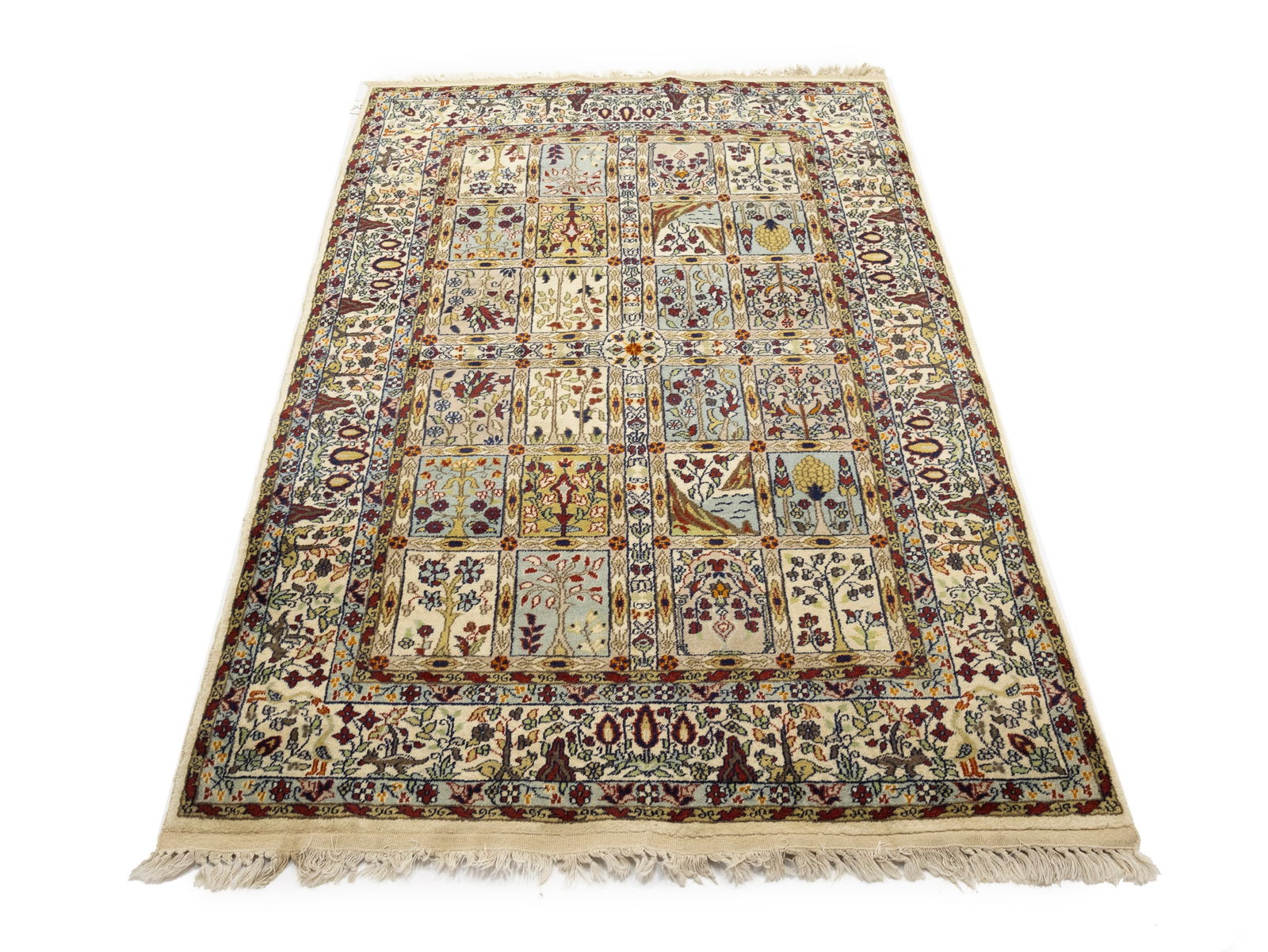 Cream Floral Classic 4X6 Agra Jaipur Oriental Rug - 2
