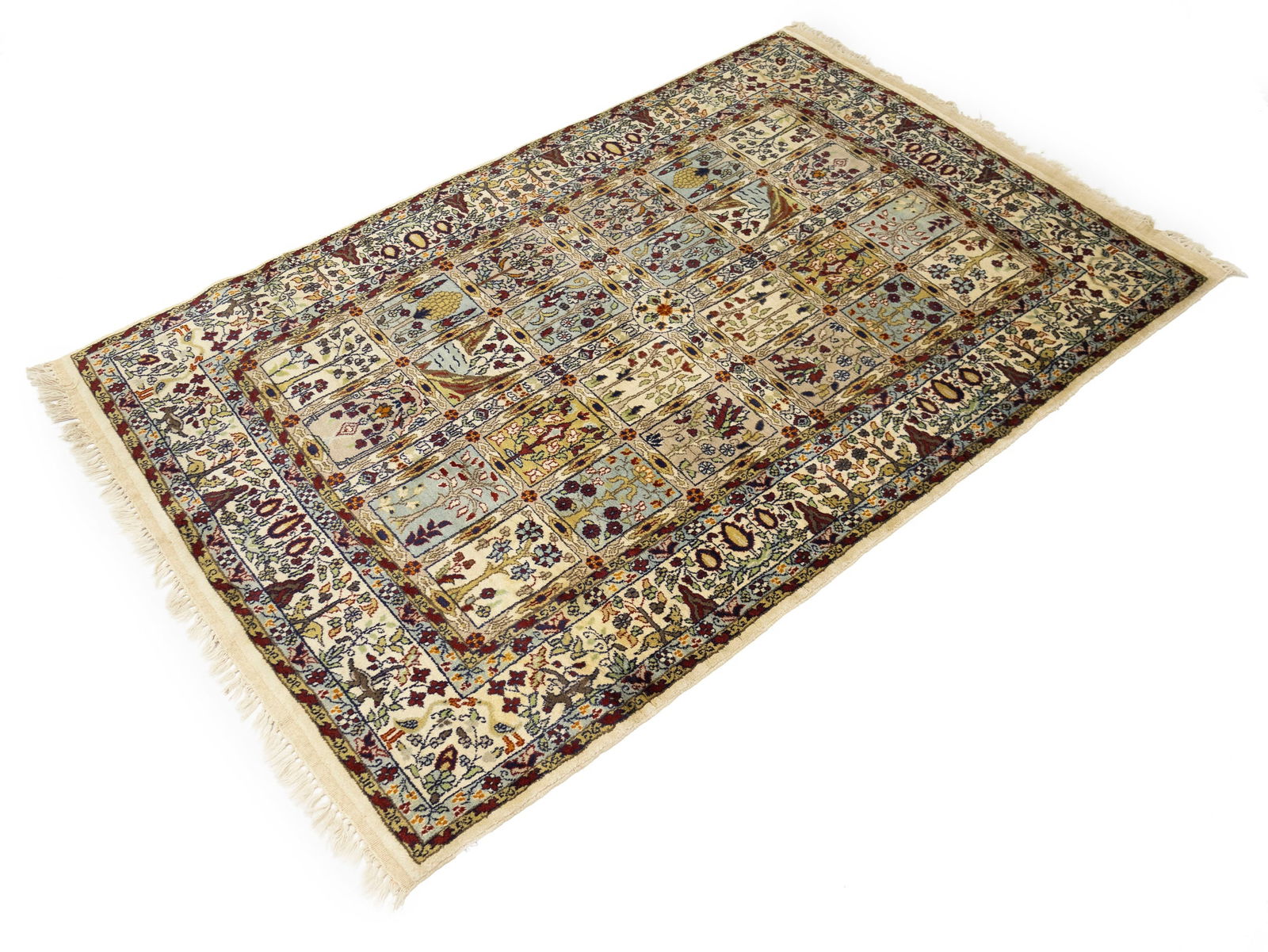 Cream Floral Classic 4X6 Agra Jaipur Oriental Rug - 4