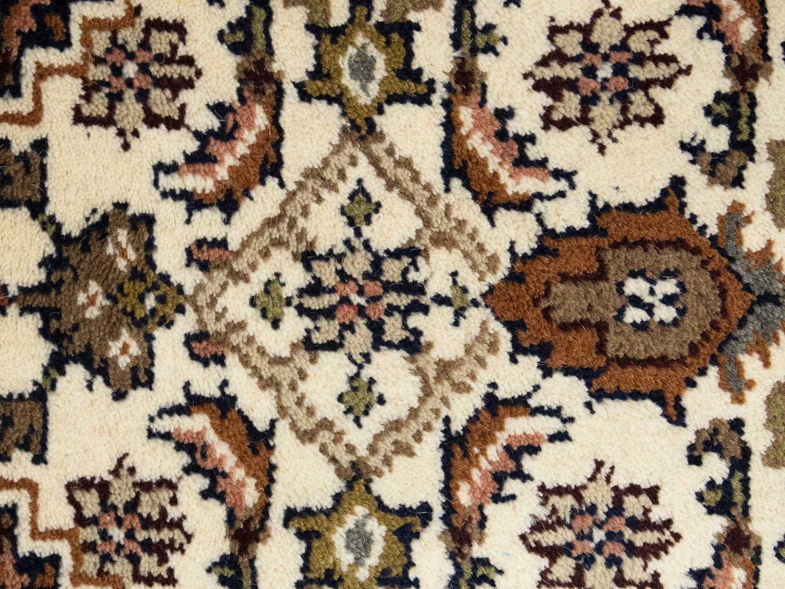 Cream Floral Tribal 3X5 Indo-Bidjar Oriental Rug - 10