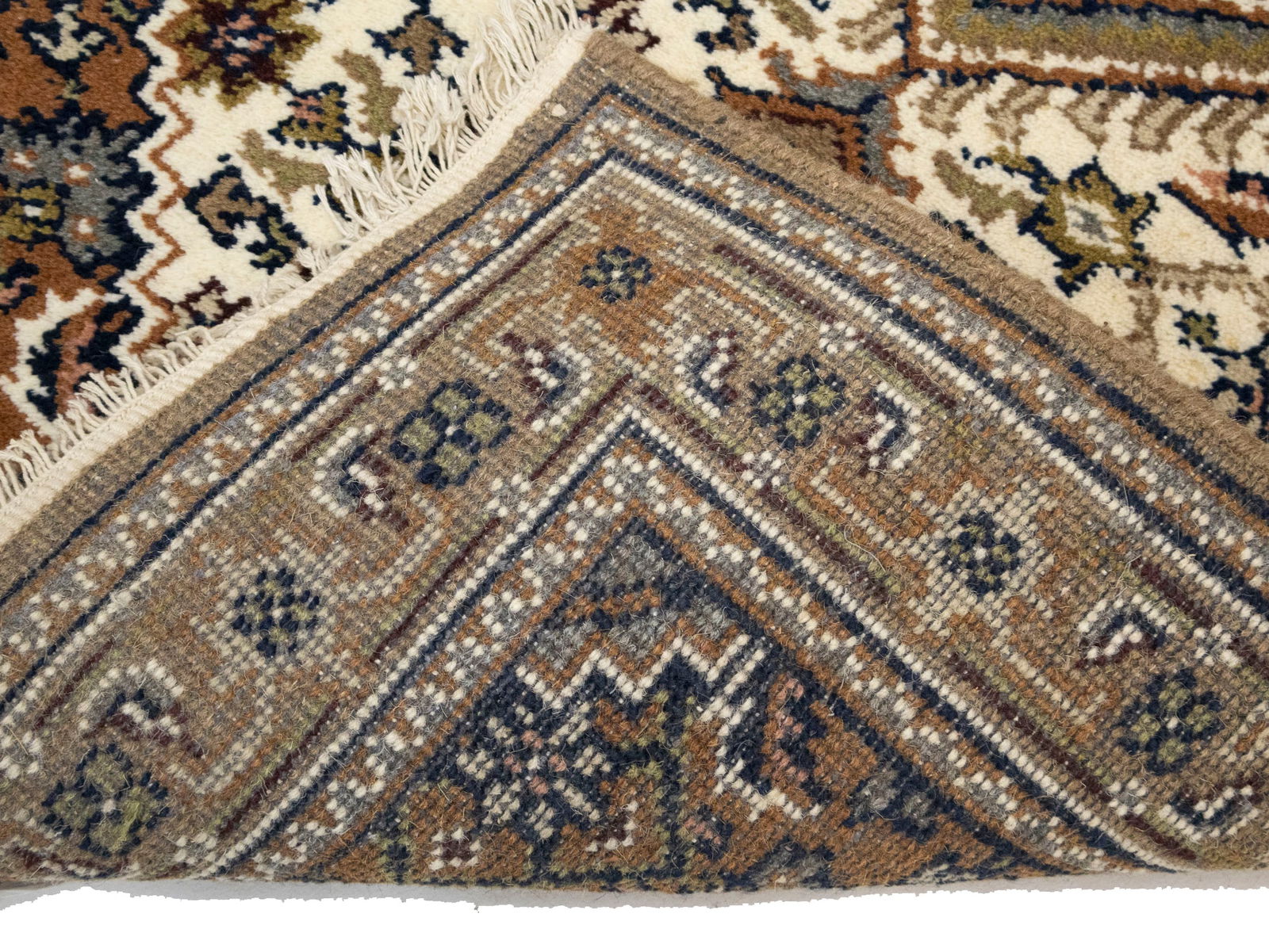 Cream Floral Tribal 3X5 Indo-Bidjar Oriental Rug - 12