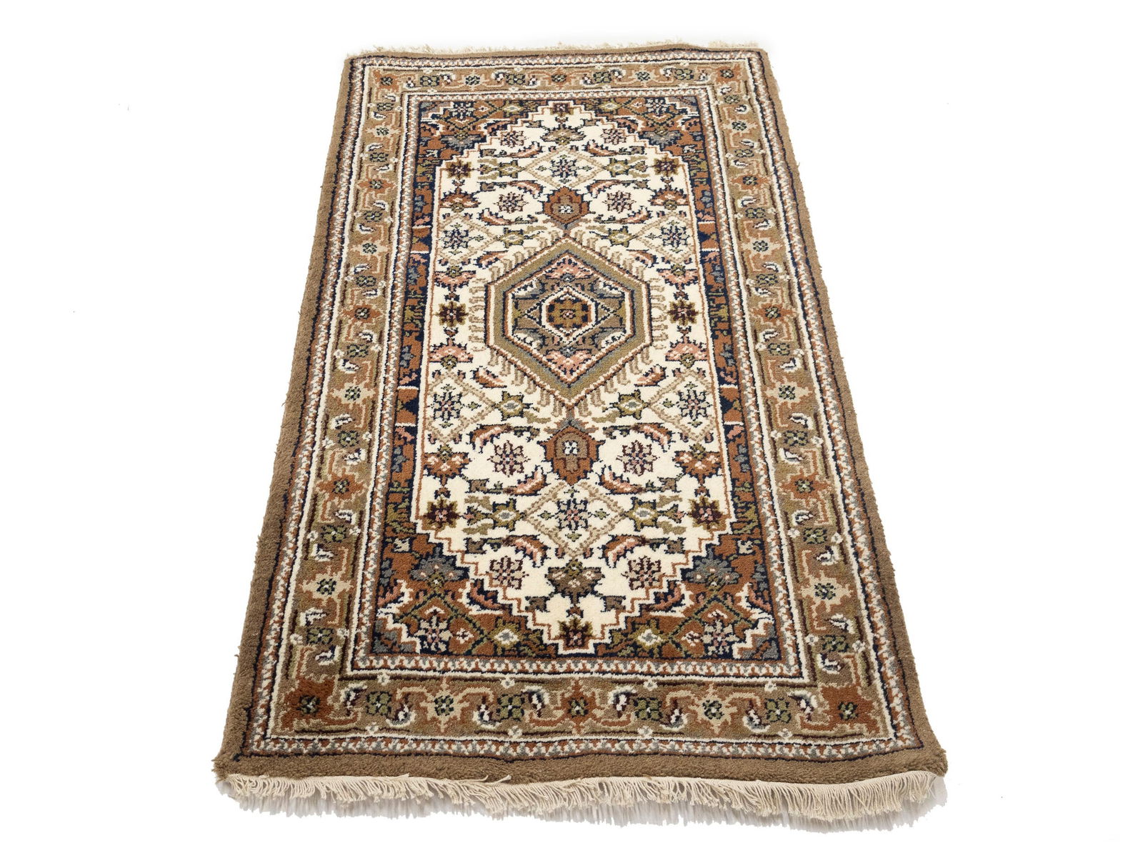 Cream Floral Tribal 3X5 Indo-Bidjar Oriental Rug - 2