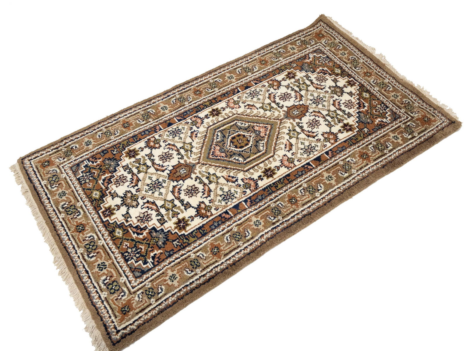 Cream Floral Tribal 3X5 Indo-Bidjar Oriental Rug - 4