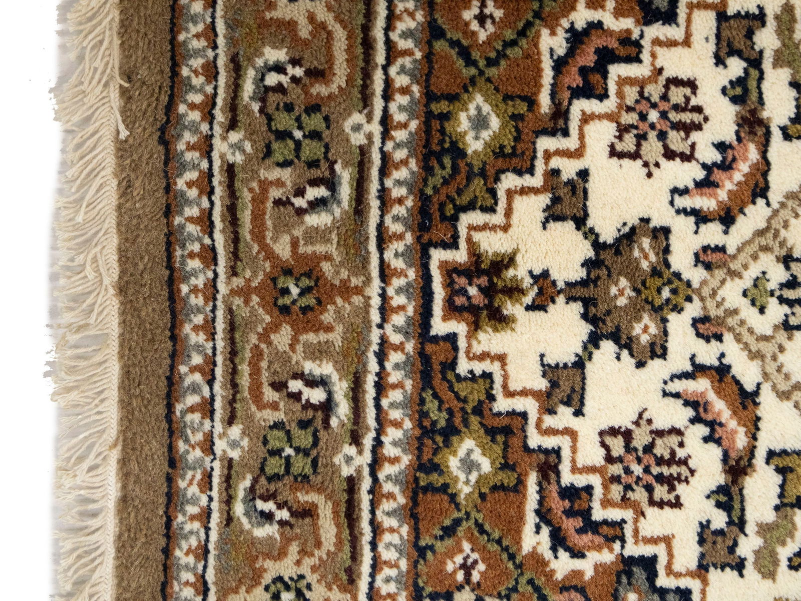 Cream Floral Tribal 3X5 Indo-Bidjar Oriental Rug - 8