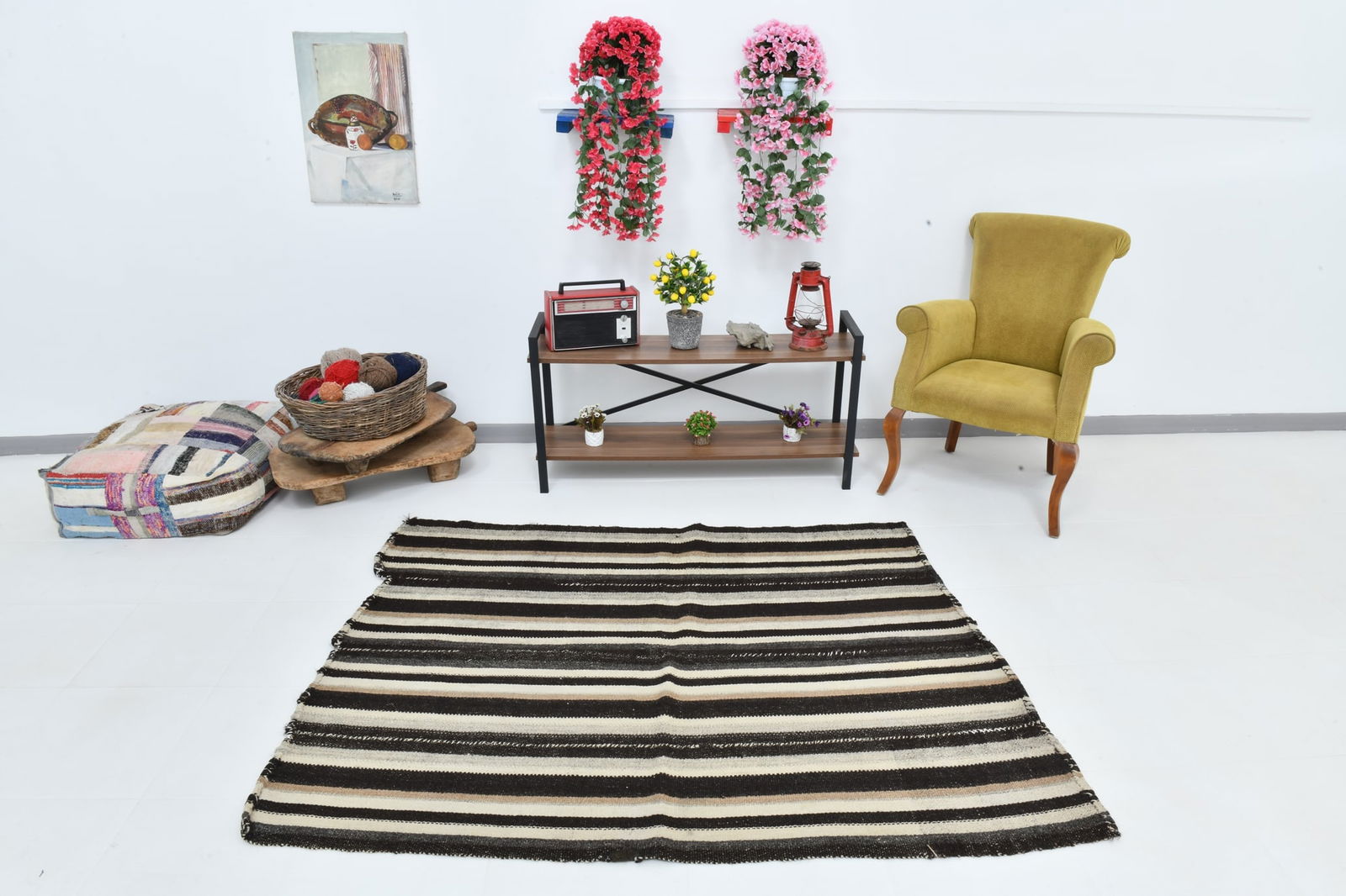 4'9'' x 6'0'' Turkish Flatweave Kilim Rug - 60646 - 5