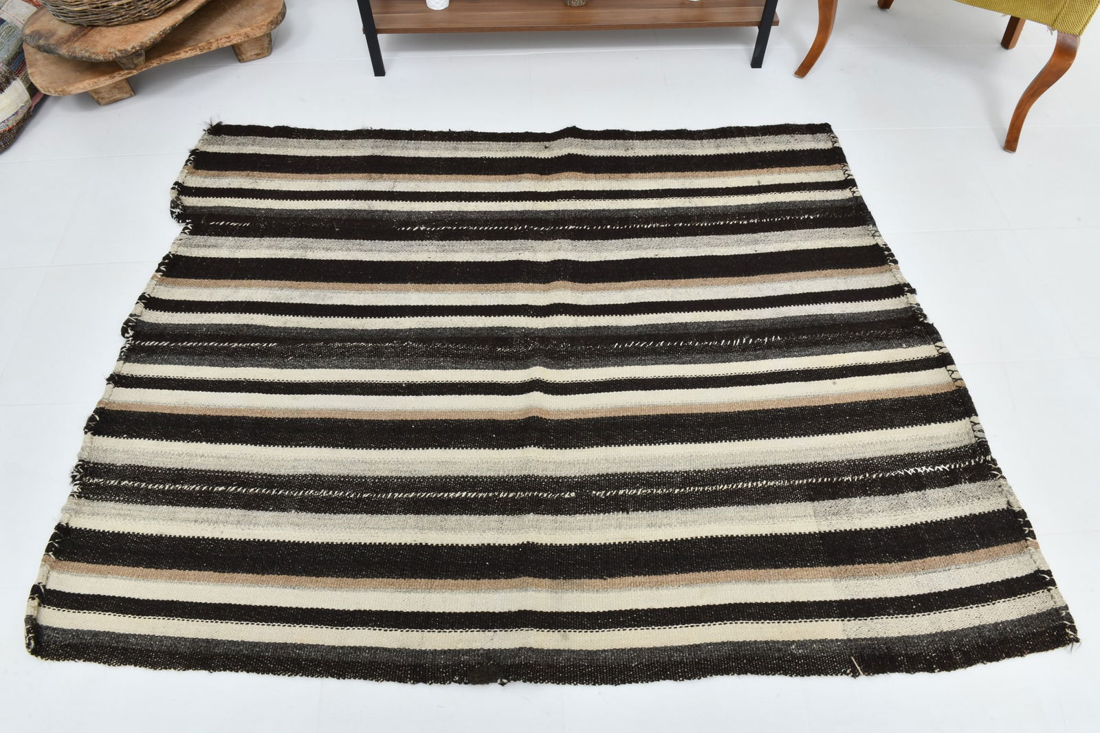 4'9'' x 6'0'' Turkish Flatweave Kilim Rug - 60646 - 6