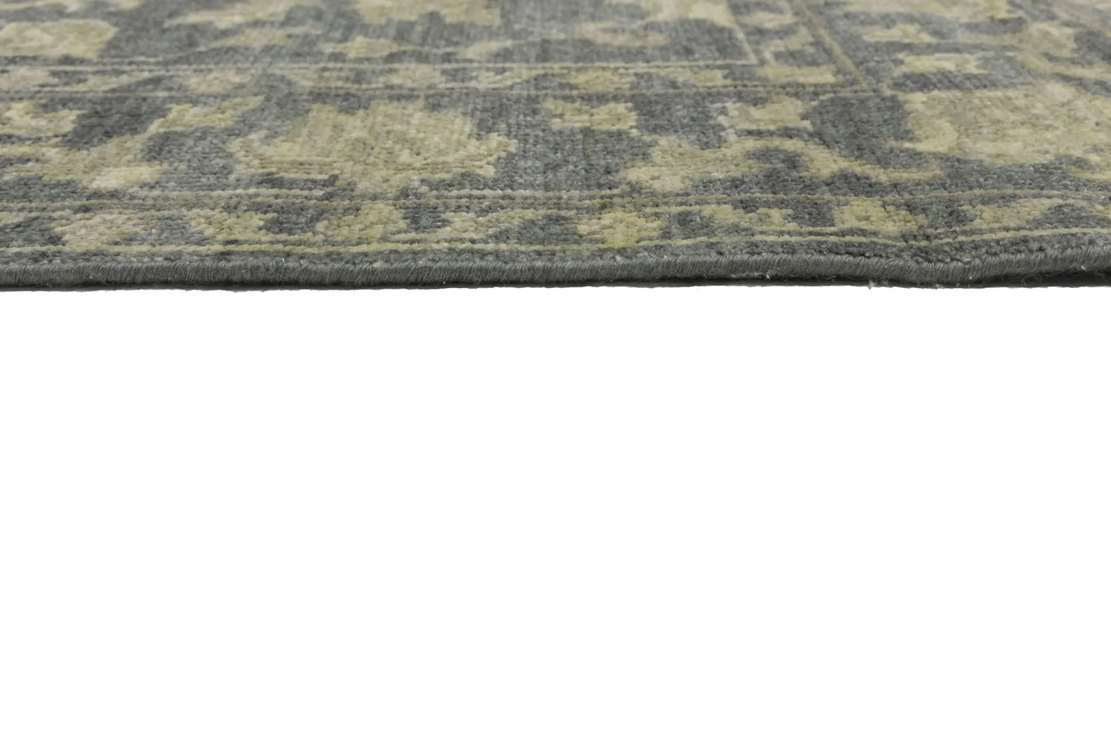 Muted Dark Slate Floral 5X8 Transitional Oriental Rug - 13