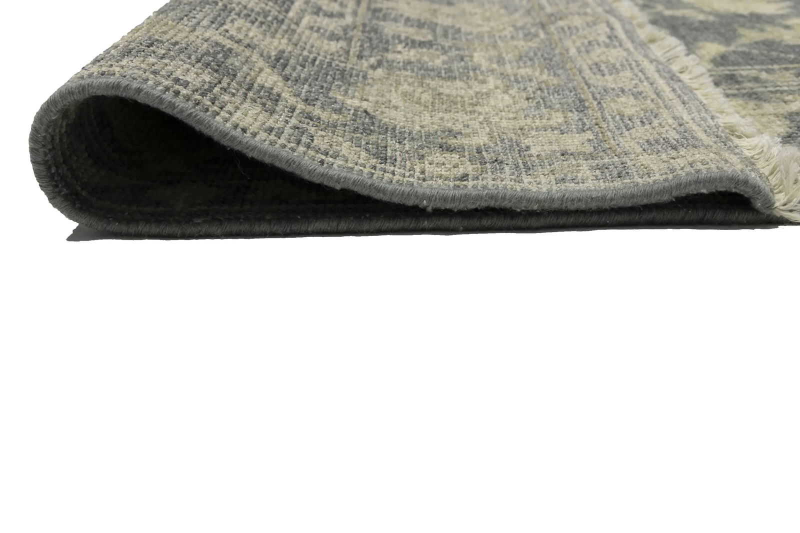 Muted Dark Slate Floral 5X8 Transitional Oriental Rug - 14