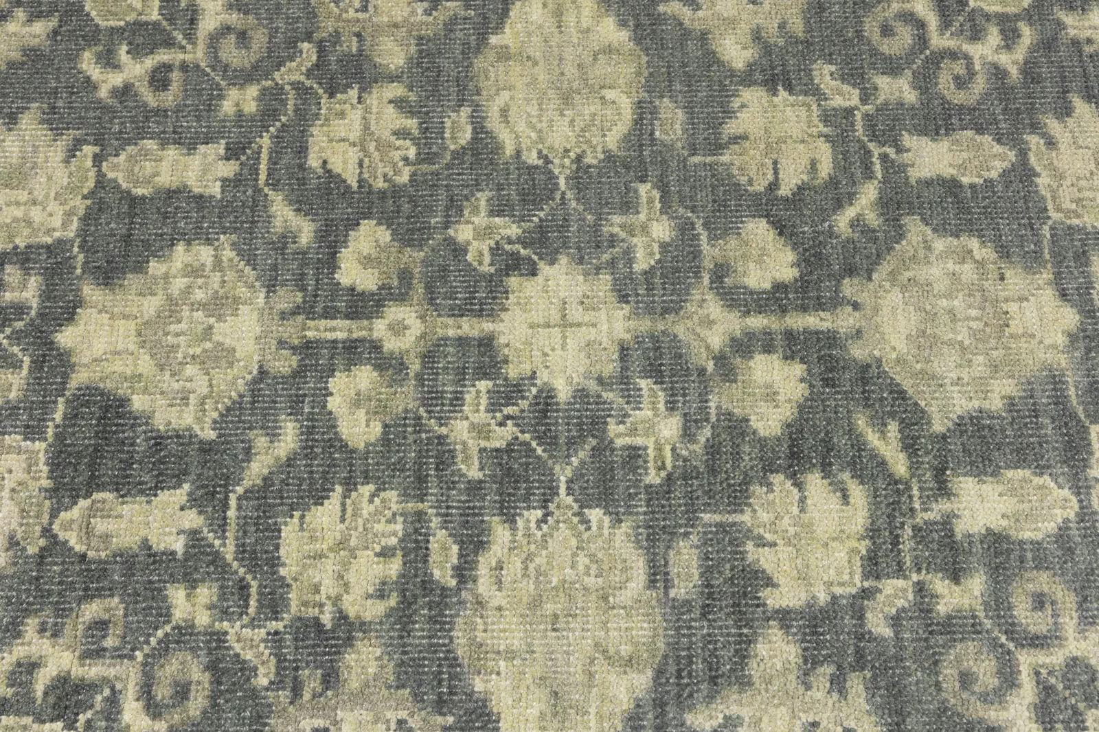 Muted Dark Slate Floral 5X8 Transitional Oriental Rug - 9