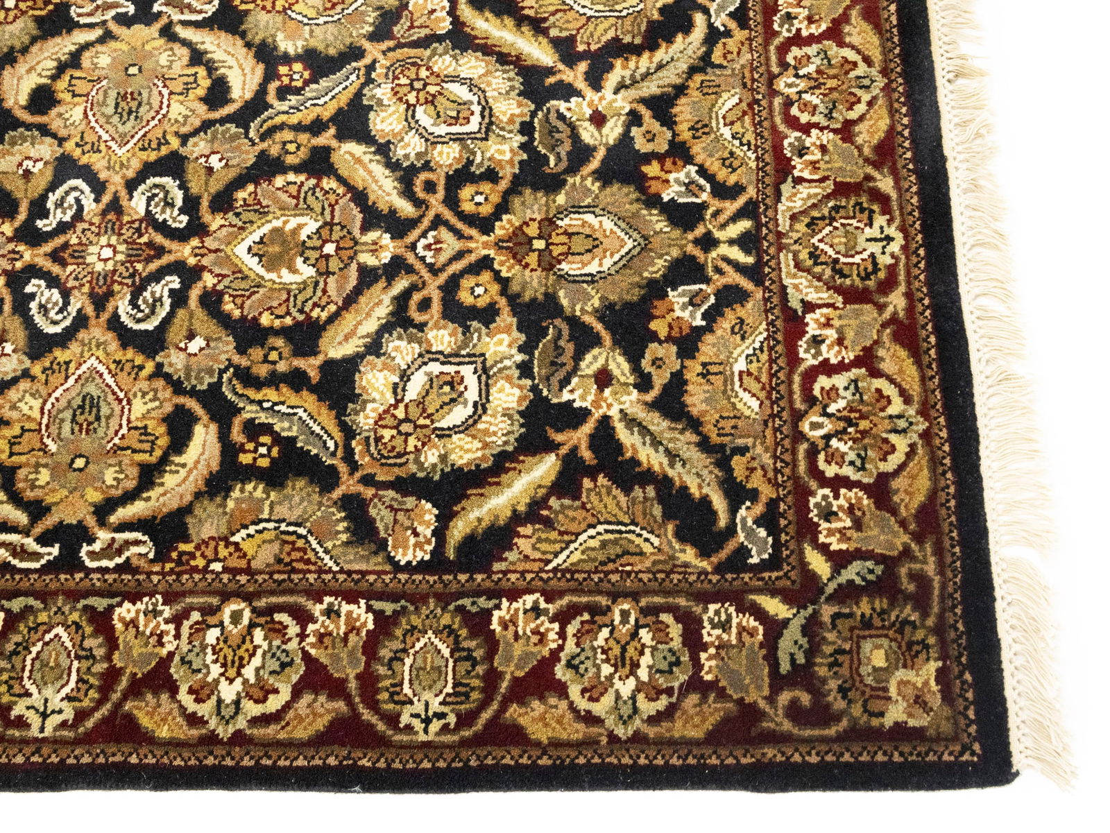 Black Floral Classic 3X5 Agra Jaipur Oriental Rug - 6