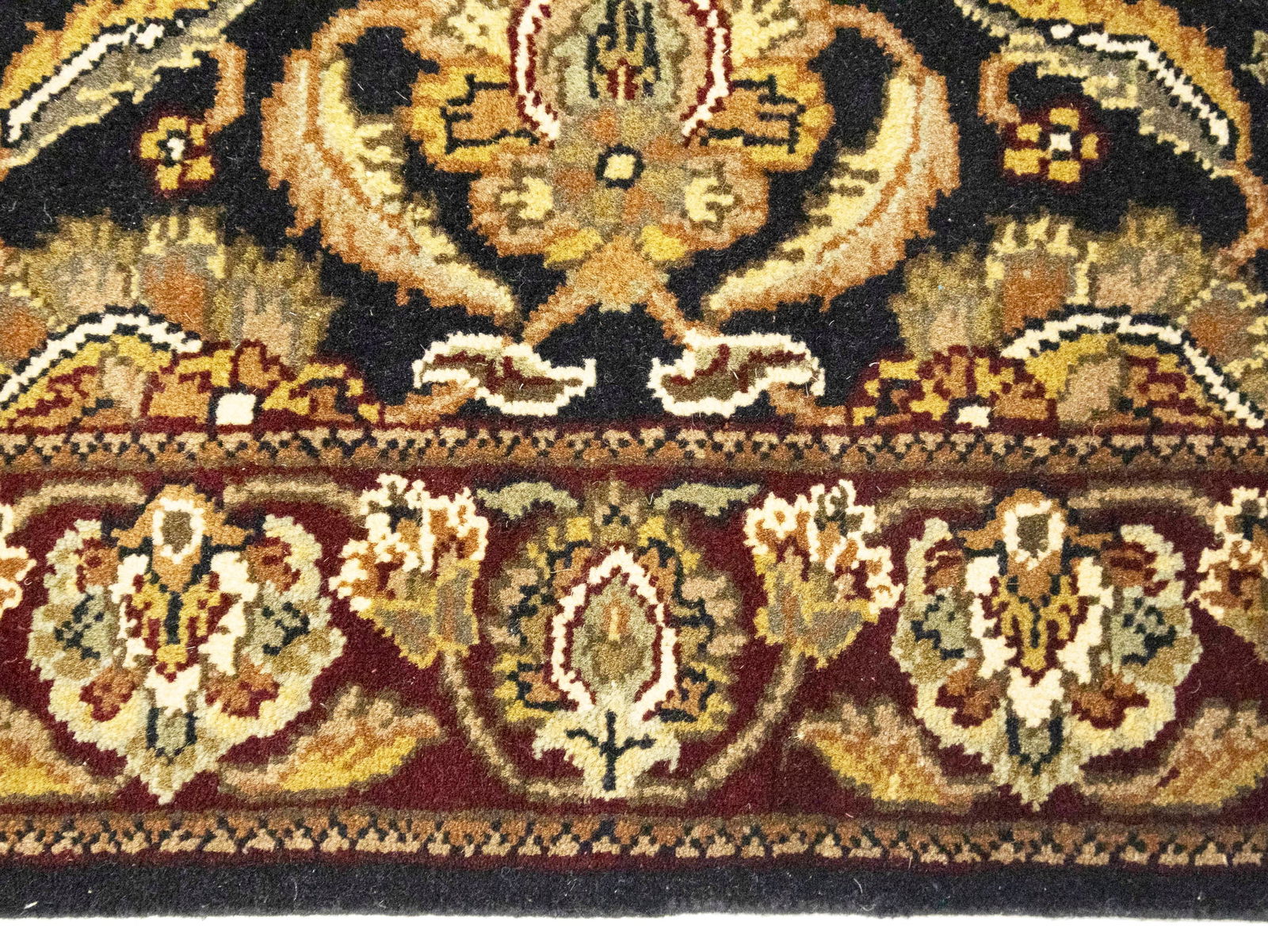 Black Floral Classic 3X5 Agra Jaipur Oriental Rug - 7