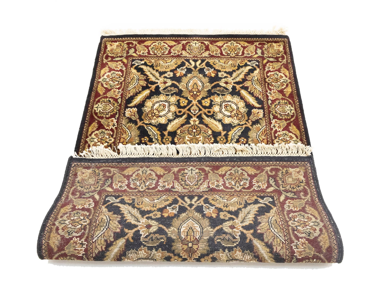 Black Floral Classic 3X5 Agra Jaipur Oriental Rug - 9
