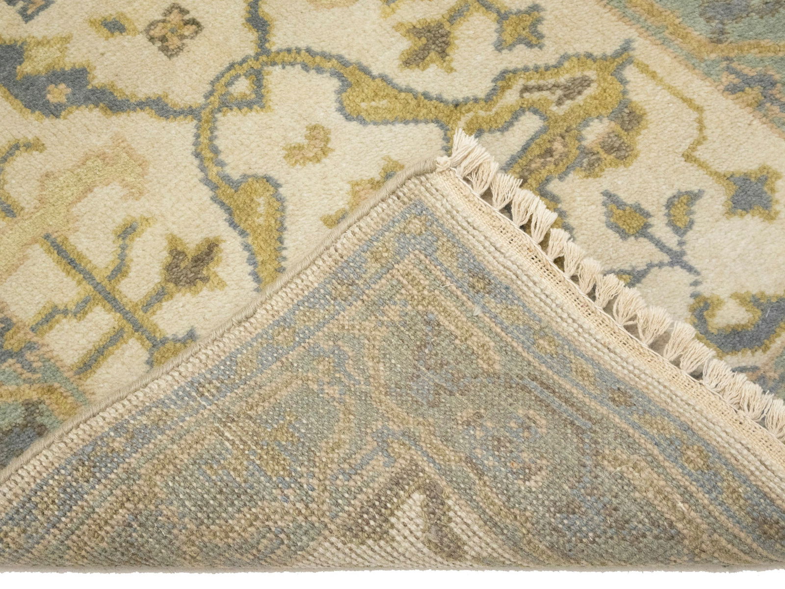 Cream Floral 3X6 Oushak Oriental Rug - 12