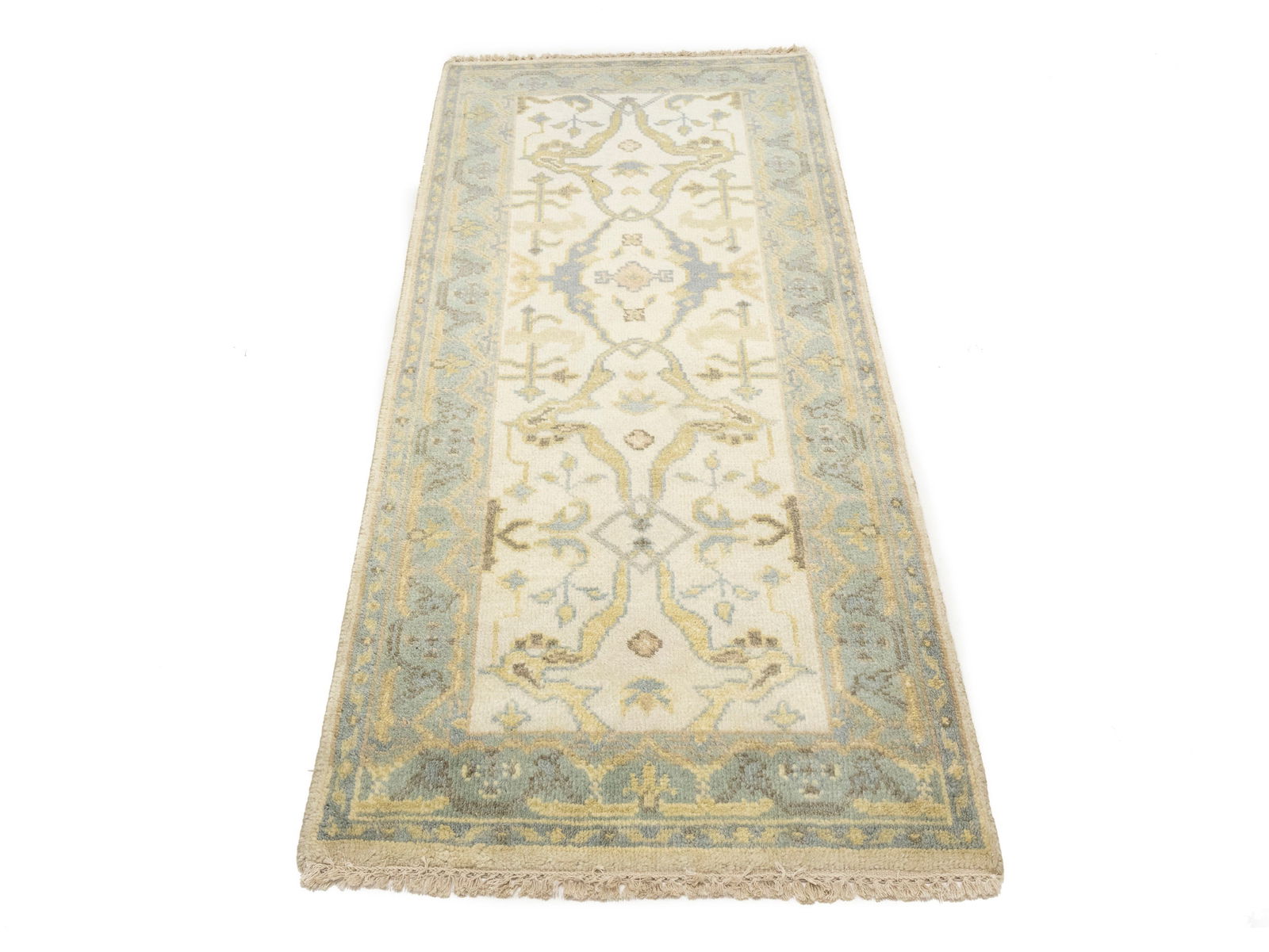 Cream Floral 3X6 Oushak Oriental Rug - 2