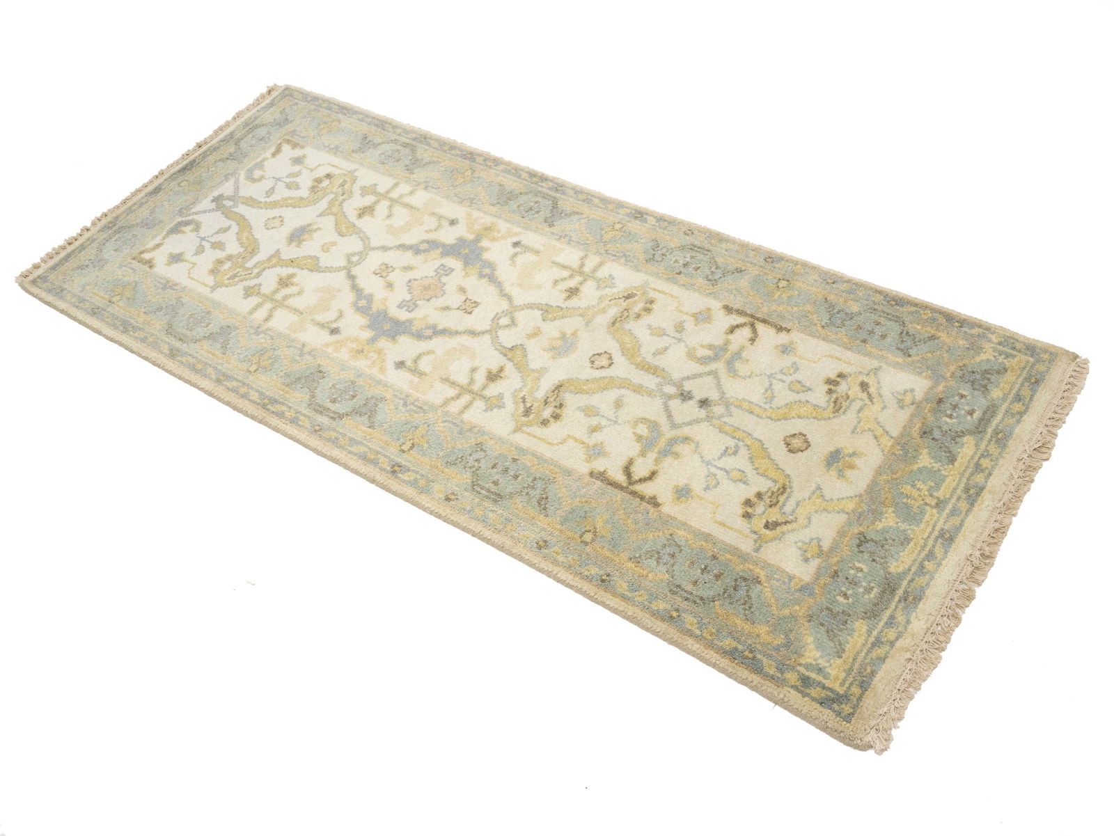 Cream Floral 3X6 Oushak Oriental Rug - 3